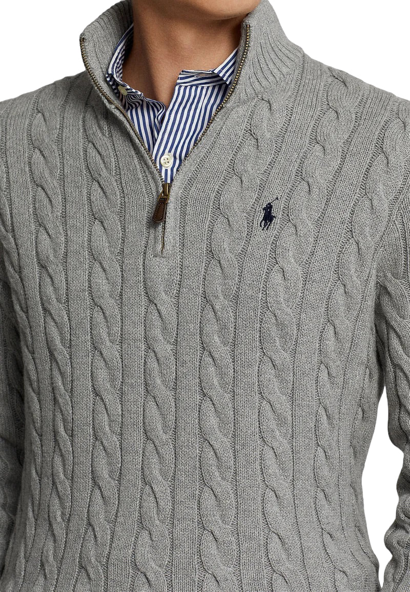 Polo Ralph Lauren Cable Knit Half Zip Cotton Jumper