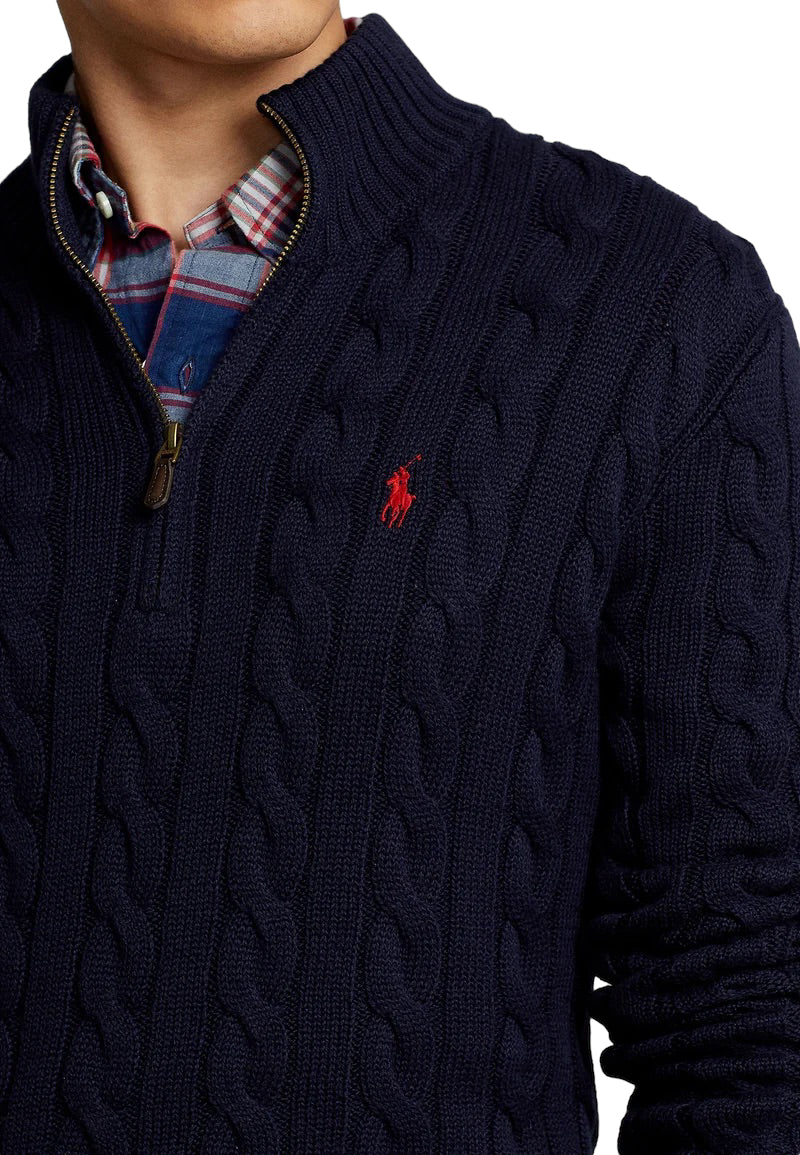 Polo Ralph Lauren Cable Knit Half Zip Cotton Jumper