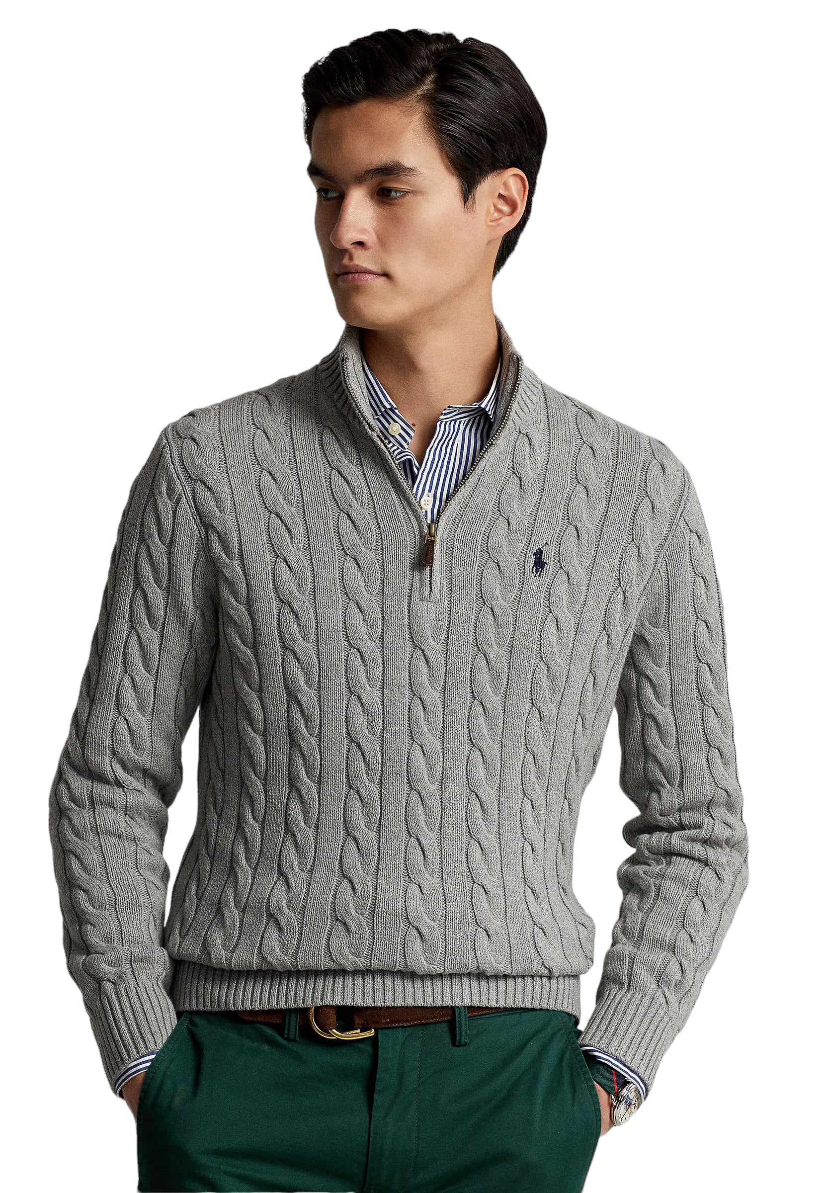 Polo Ralph Lauren Cable Knit Half Zip Cotton Jumper