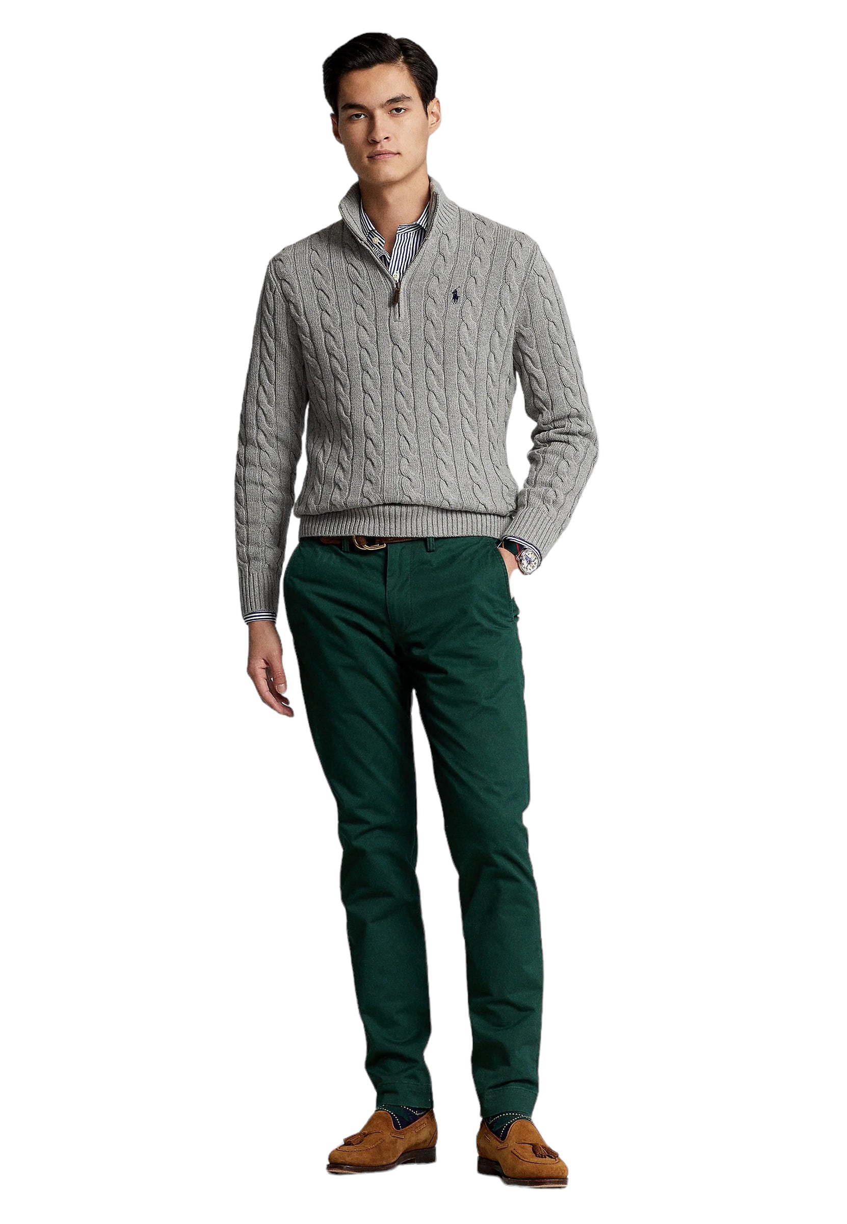Polo Ralph Lauren Cable Knit Half Zip Cotton Jumper