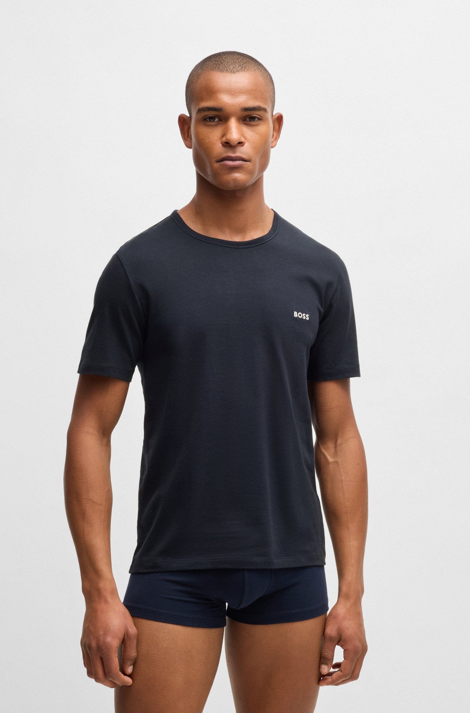 BOSS Three-Pack Of Logo-Embroidered T-Shirts In Cotton