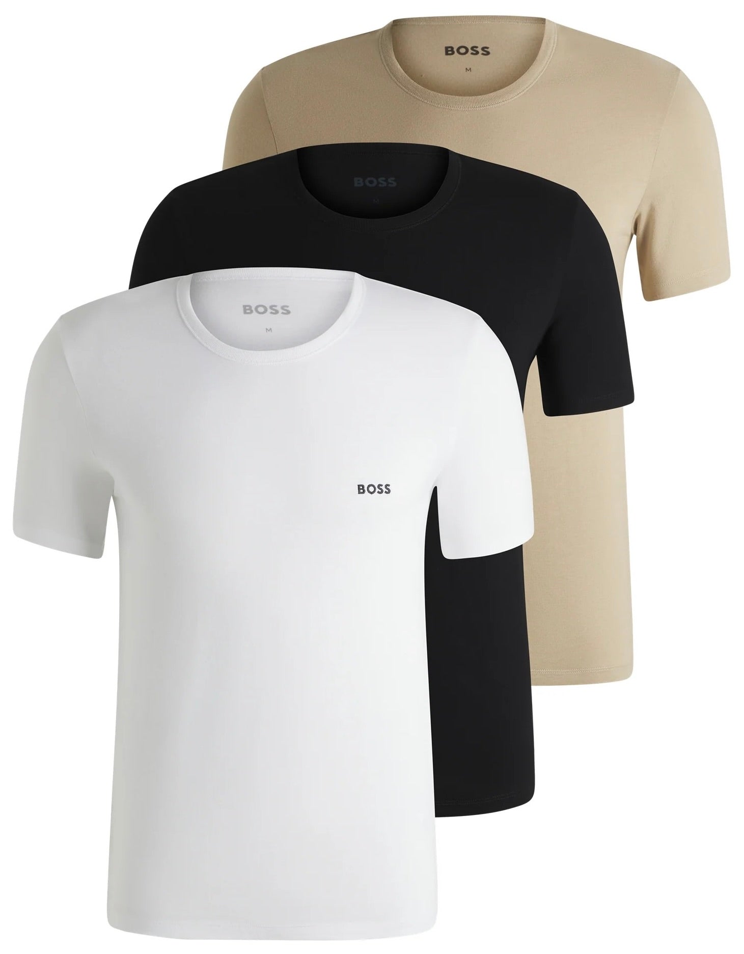 BOSS Three-Pack Of Logo-Embroidered T-Shirts In Cotton