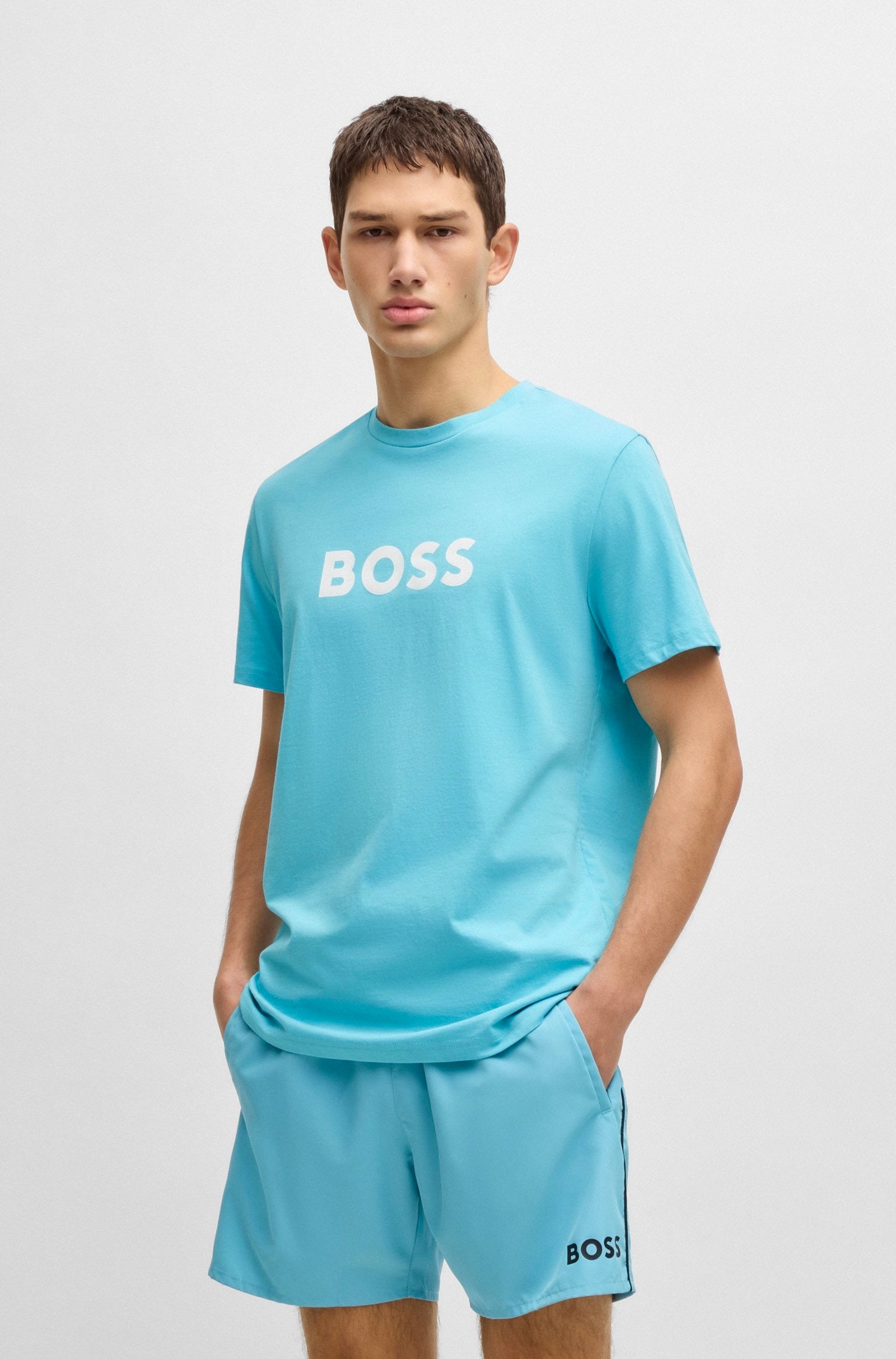 BOSS Cotton-Jersey T-Shirt With Spf 50+ Uv Protection