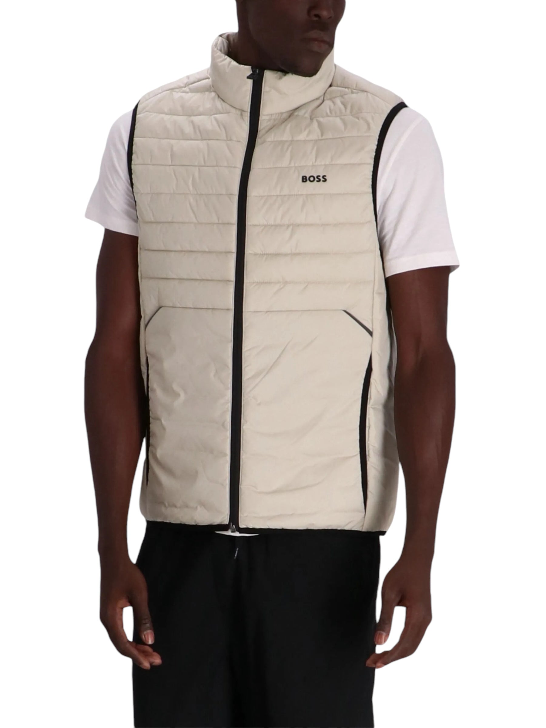 BOSS V_Thor 2 Regular Fit Zipped Gilet In Water-Repellent Fabric