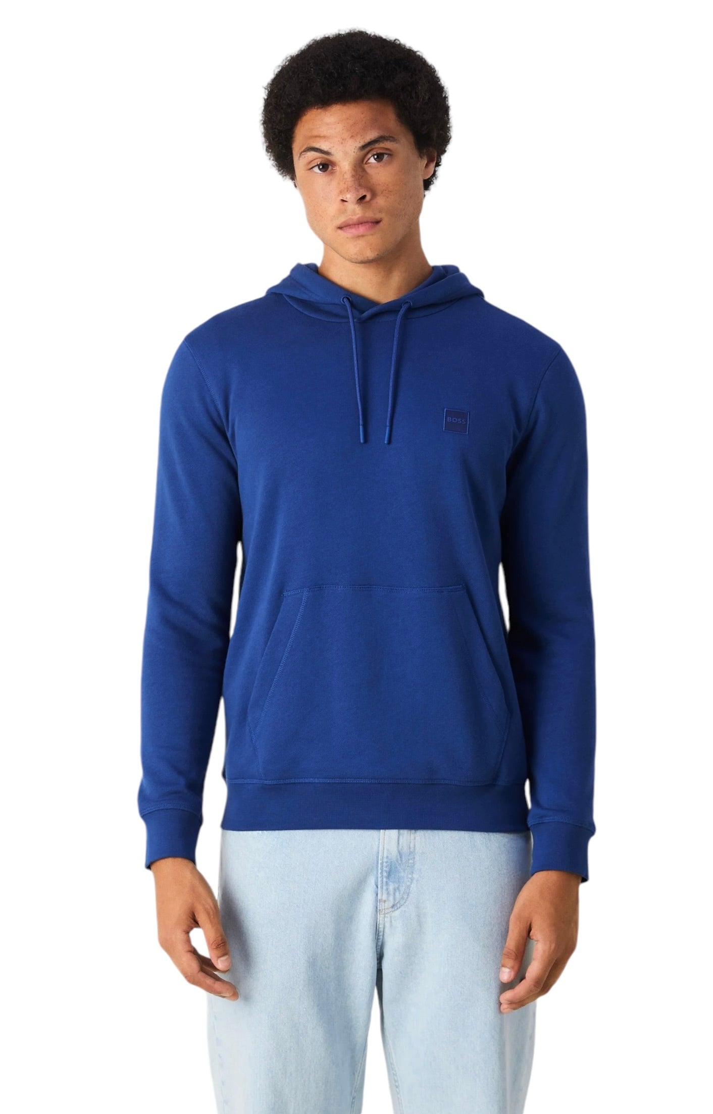 BOSS WETALK COTTON TERRY HOODIE WITH LOGO PATCH