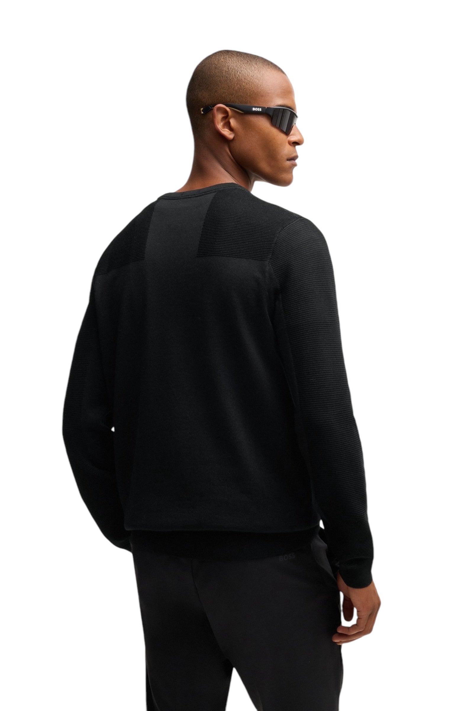 BOSS Momentum-X Cn Branded Crew-Neck Sweater In Dry-Flex Fabric