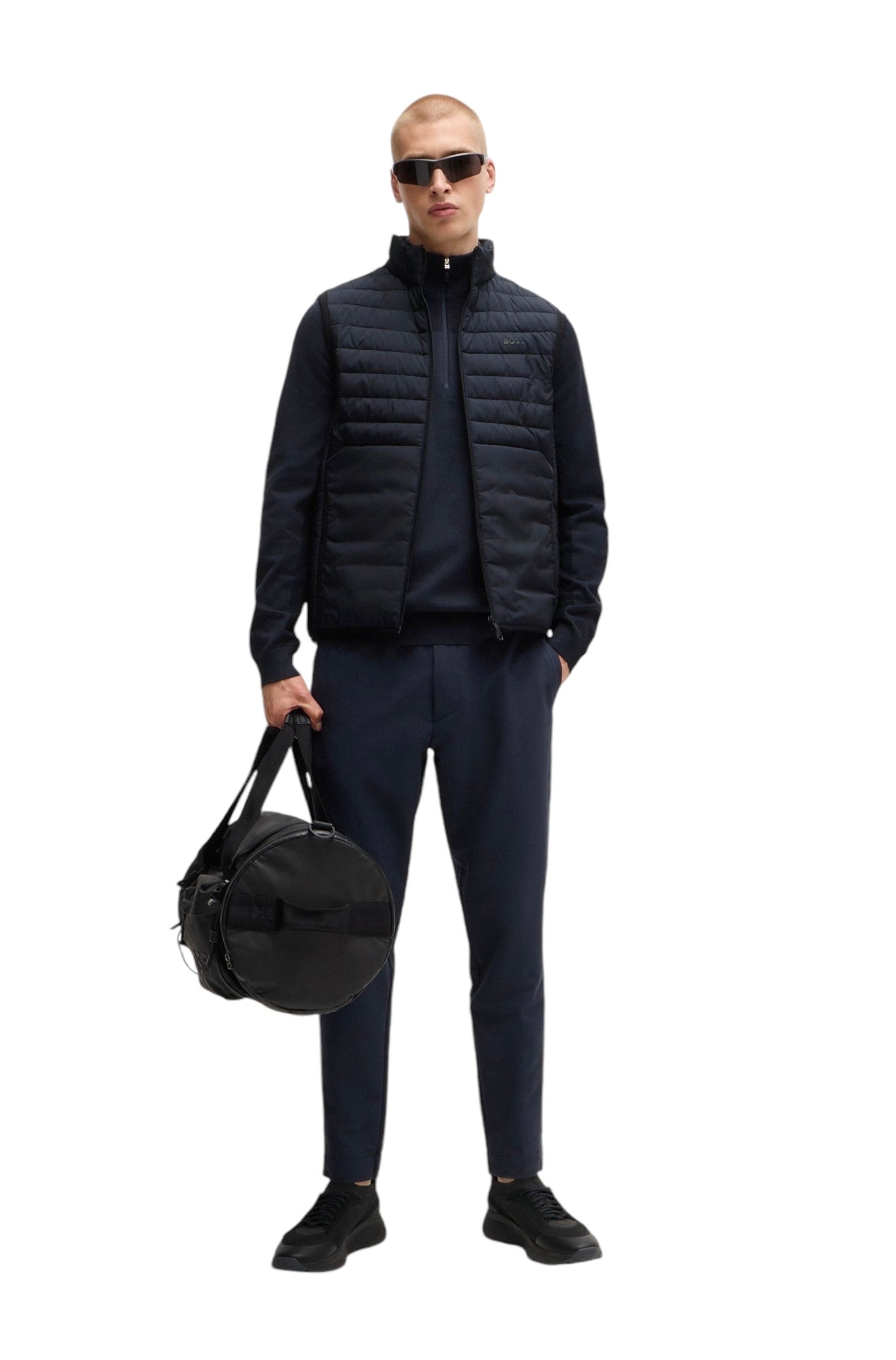 BOSS V_Thor 2 Regular Fit Zipped Gilet In Water-Repellent Fabric