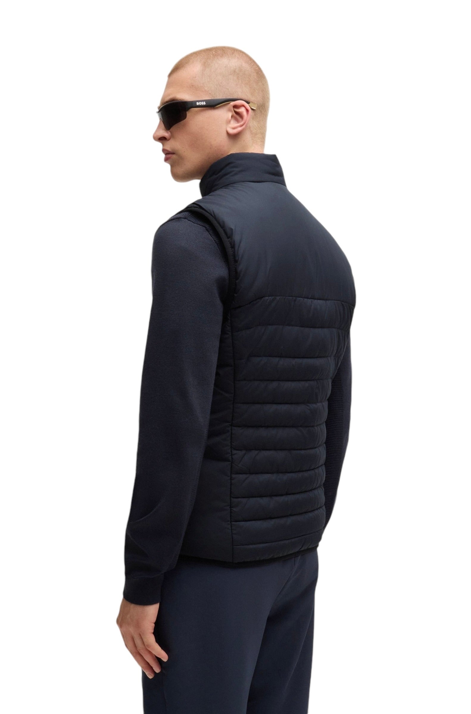BOSS V_Thor 2 Regular Fit Zipped Gilet In Water-Repellent Fabric