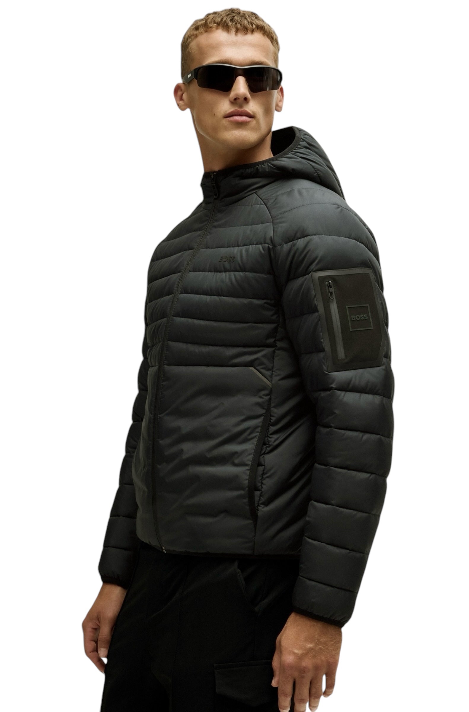BOSS J_Thor 2 Water Repellent Padded Jacket With Decorative Reflective Details