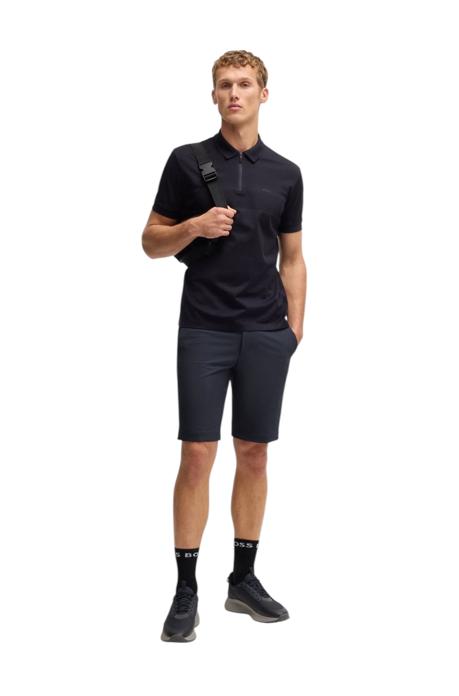 BOSS S_Commuter Slim-Fit Shorts In Water-Repellent Stretch Fabric