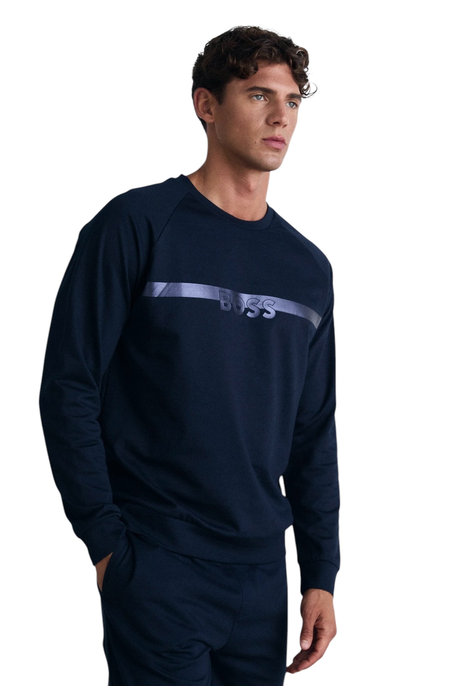 BOSS Authentic Logo Print Cotton Jersey Sweatshirt