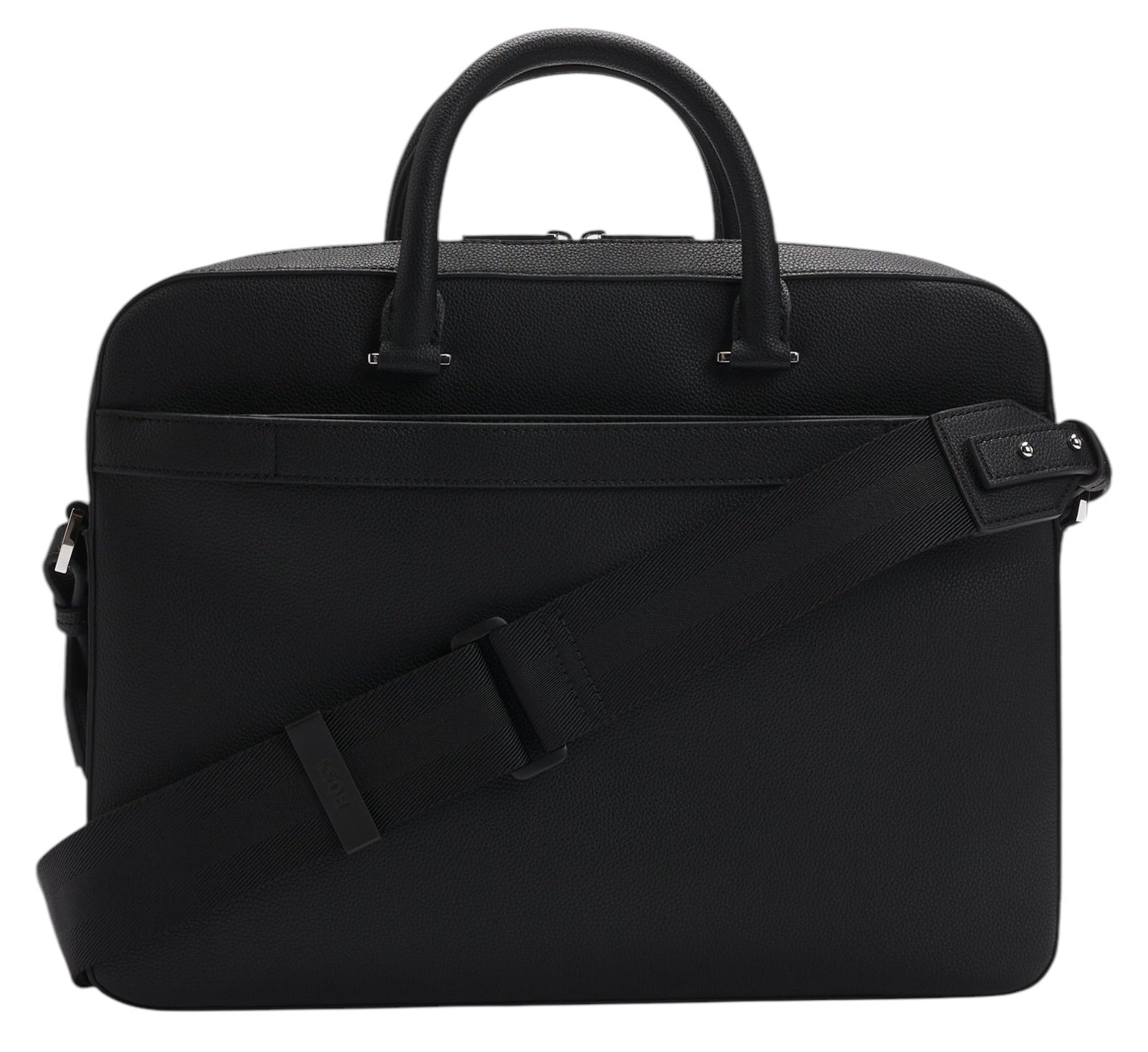 BOSS Ray S Document Case In Grained Faux Leather With Signature Trims