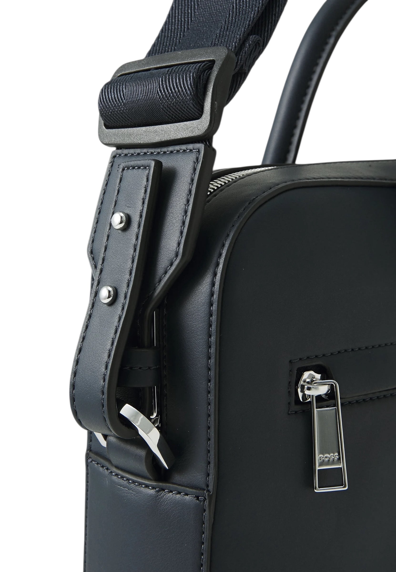 BOSS Ray S Faux Leather Document Case With Textured Trim
