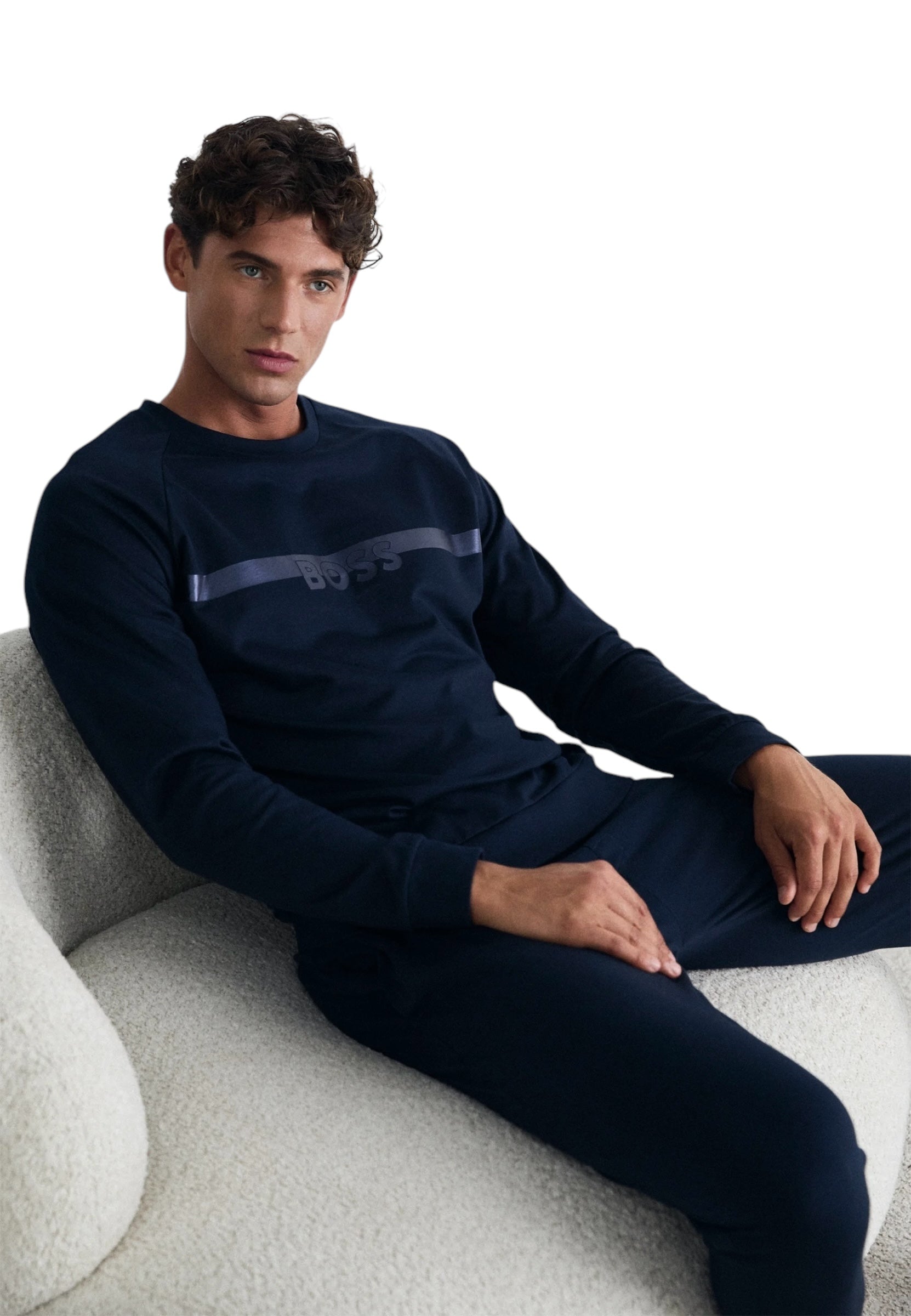 BOSS Authentic Logo Print Cotton Jersey Sweatshirt