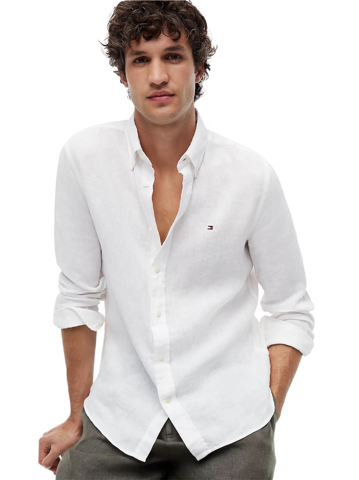 Tommy Hilfiger Regular Fit Washed Pure Linen Shirt