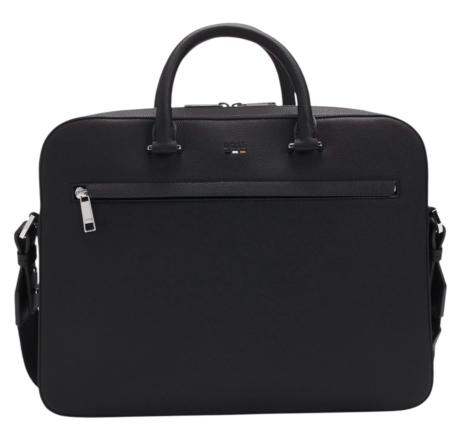 BOSS Ray S Document Case In Grained Faux Leather With Signature Trims