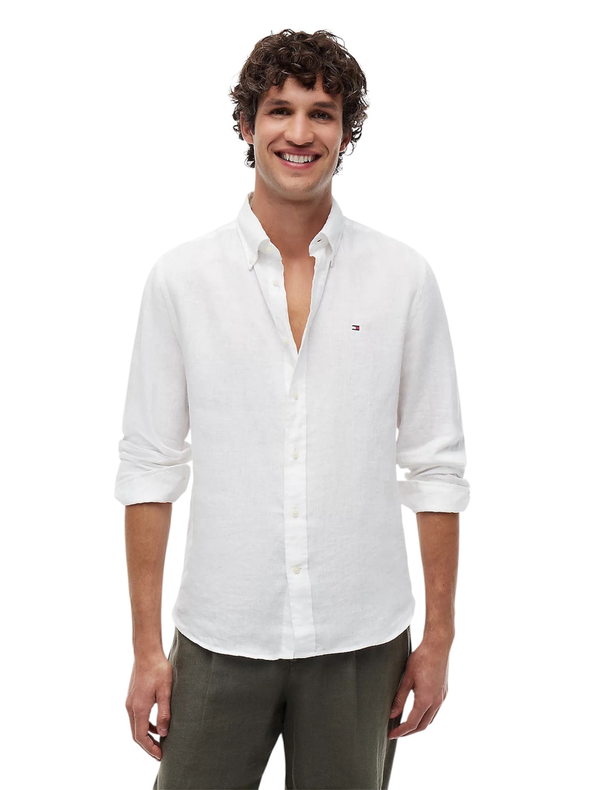 Tommy Hilfiger Regular Fit Washed Pure Linen Shirt