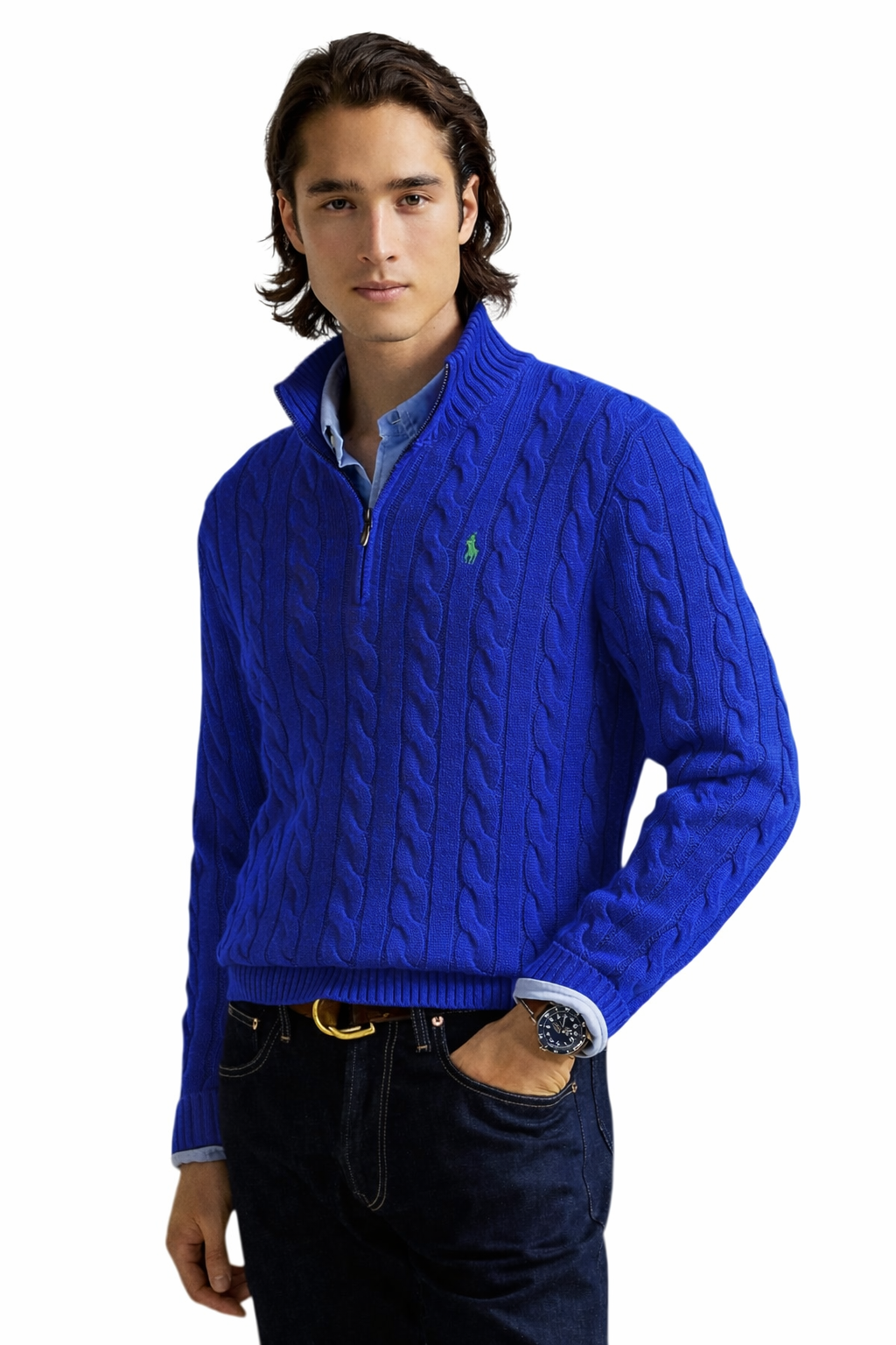 Polo Ralph Lauren Cable Knit Cotton Quarter-Zip Jumper