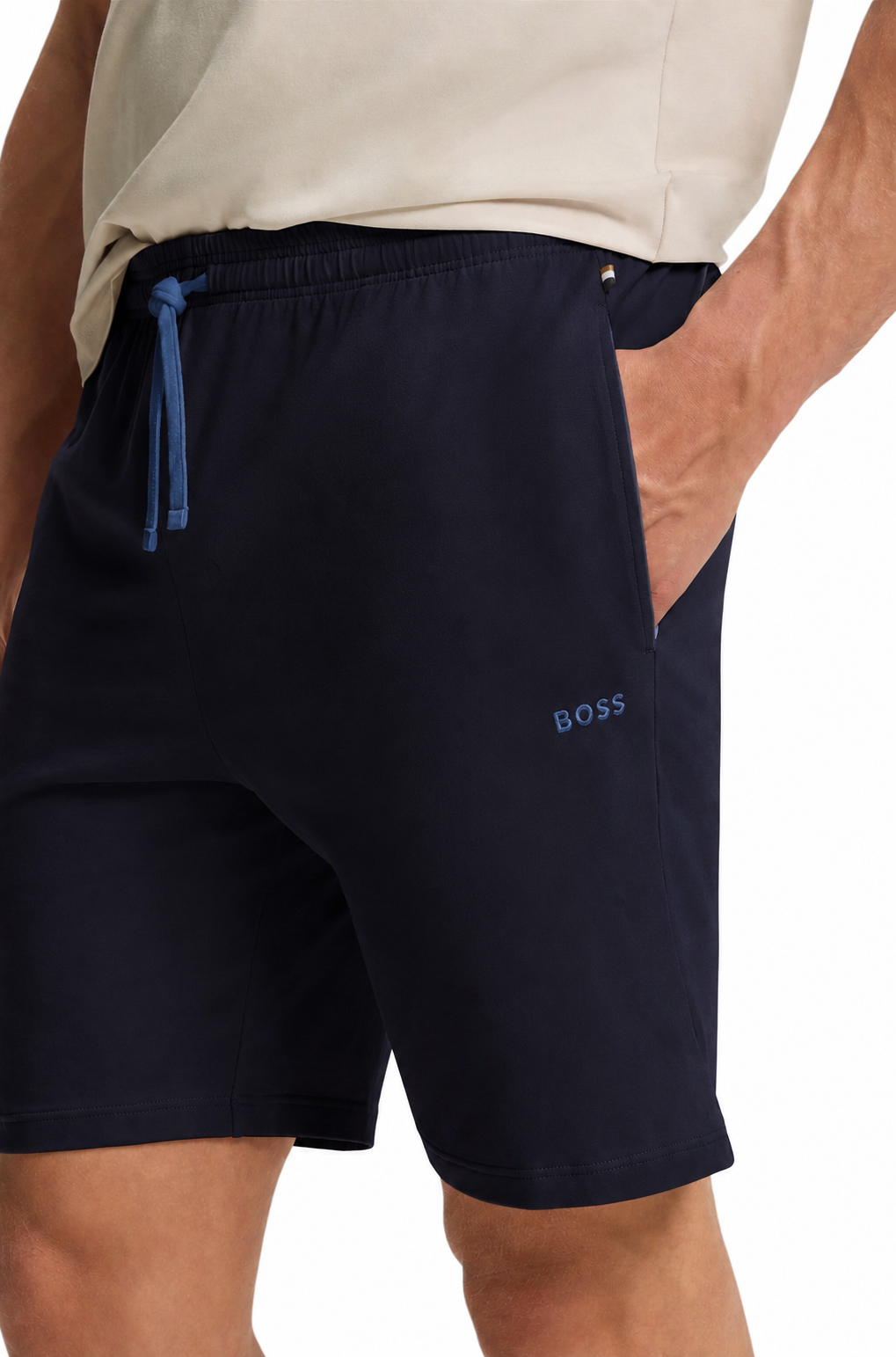 BOSS Stretch-Cotton Shorts With Embroidered Logo