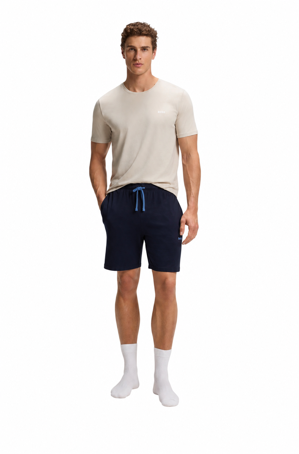 BOSS Stretch-Cotton Shorts With Embroidered Logo