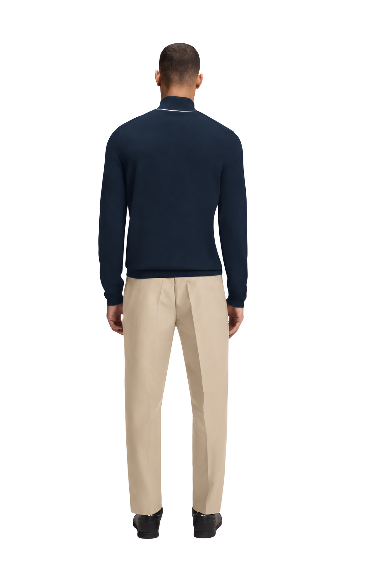 BOSS Ever-X Quarter Zip Cotton Sweater With Logo