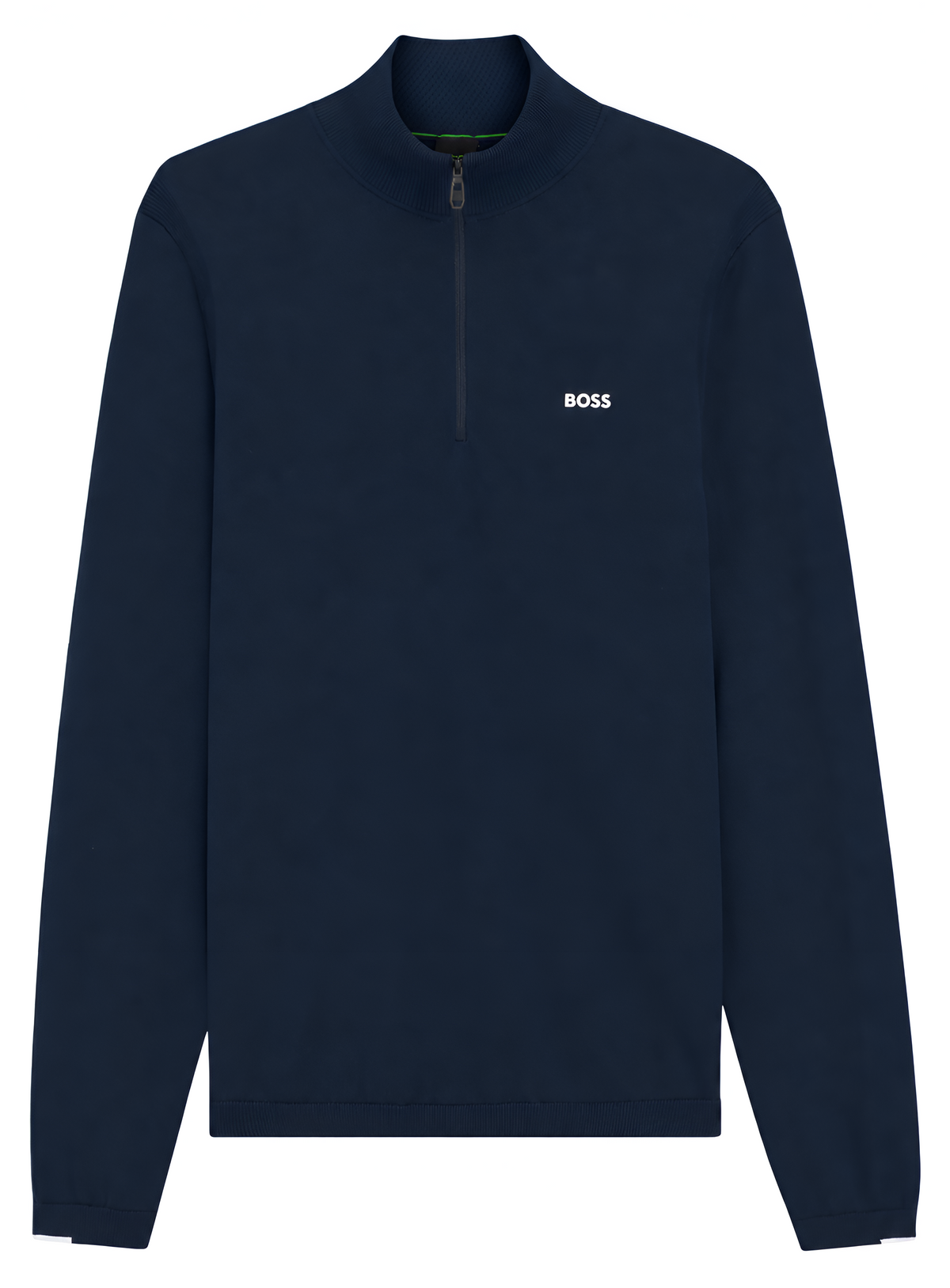 BOSS Ever-X Quarter Zip Cotton Sweater With Logo