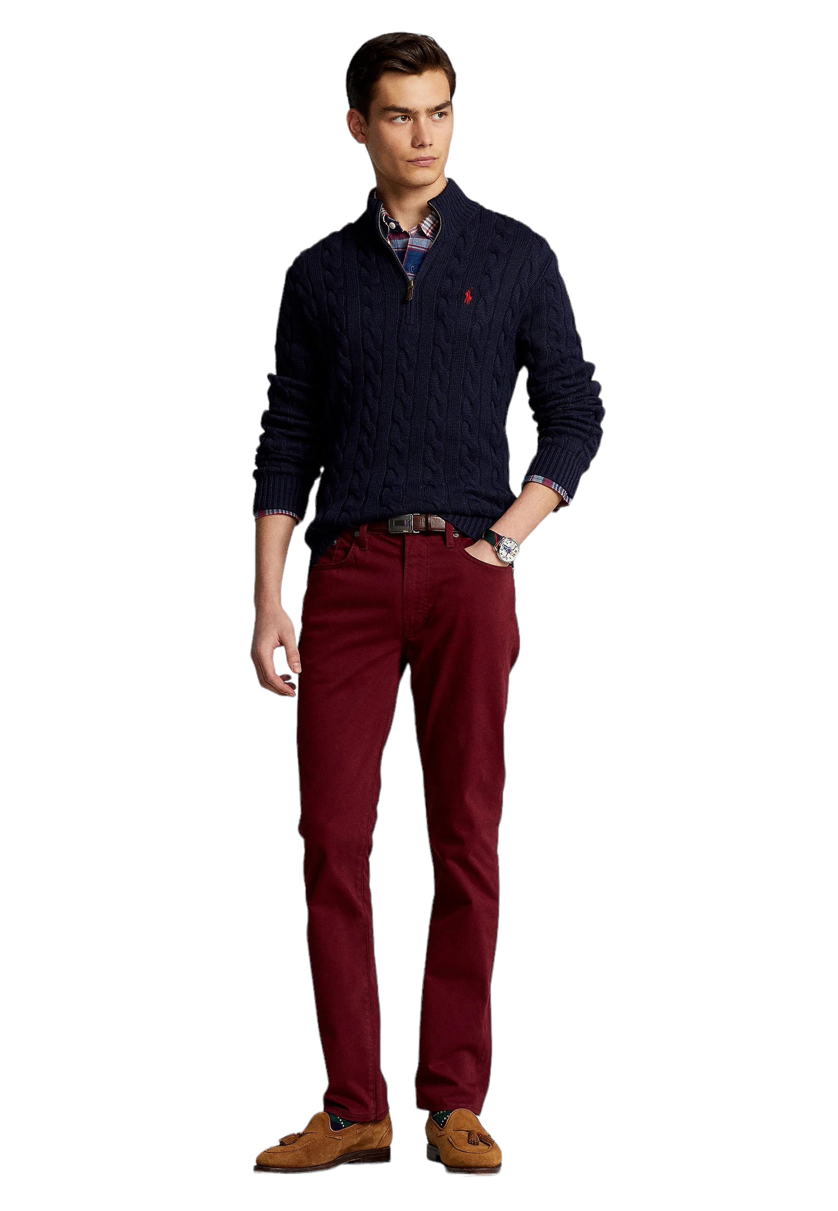 Polo Ralph Lauren Cable Knit Half Zip Cotton Jumper