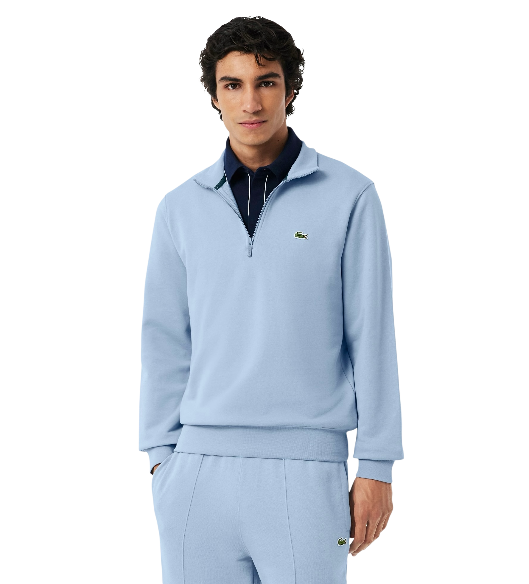 Lacoste High Neck Zipped Fleece Sweatshirt