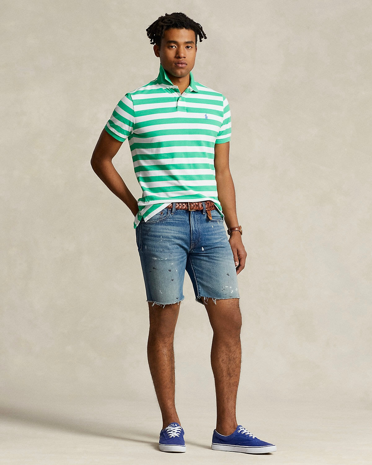 Polo Ralph Lauren Custom Slim Fit Striped Polo Shirt