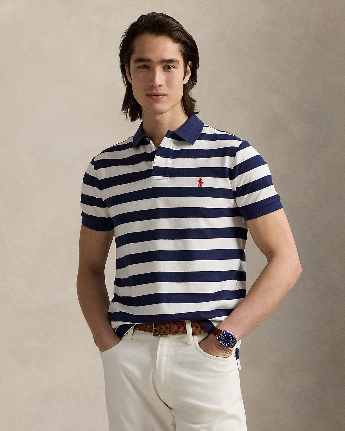 Polo Ralph Lauren Custom Slim Fit Striped Polo Shirt