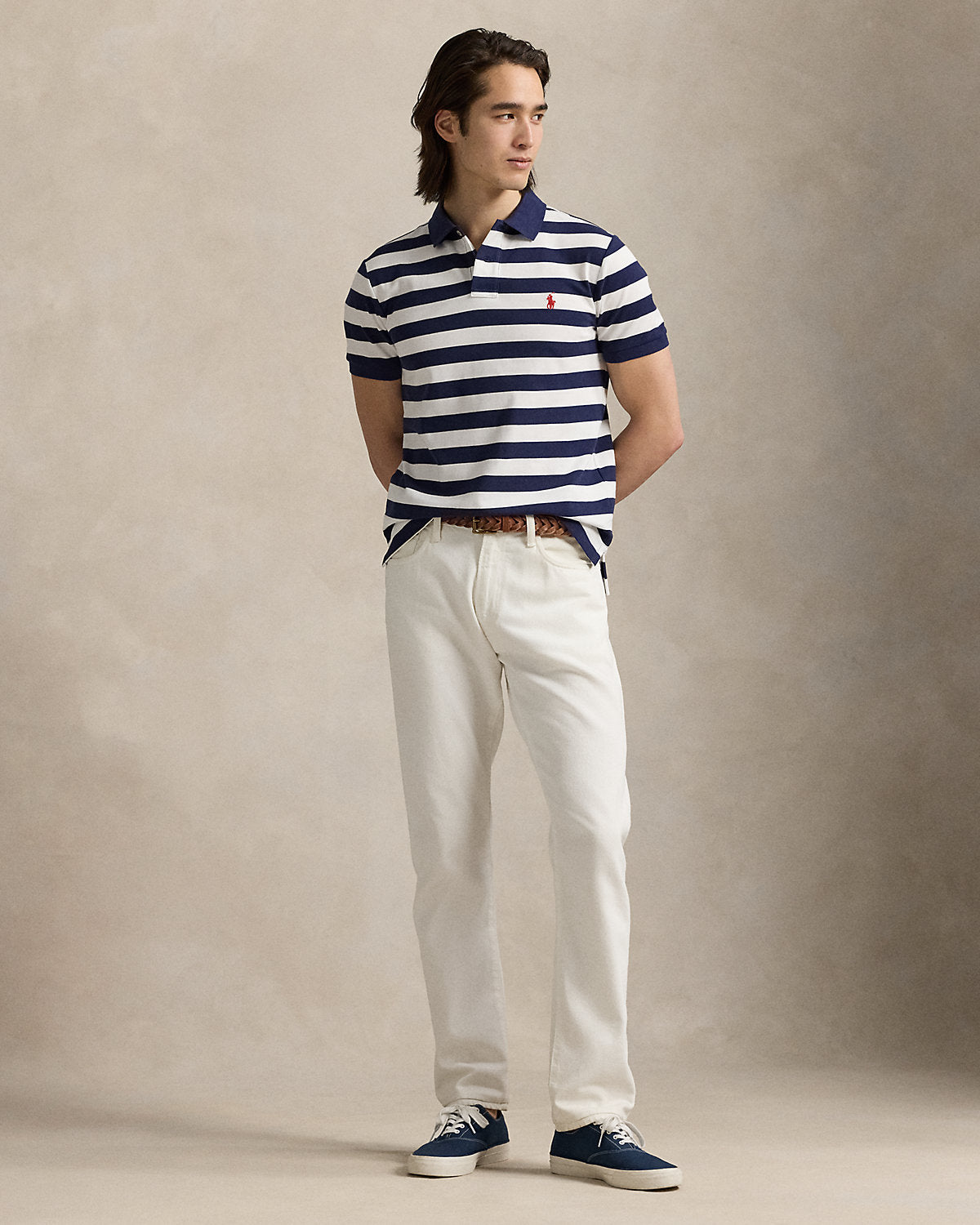 Polo Ralph Lauren Custom Slim Fit Striped Polo Shirt