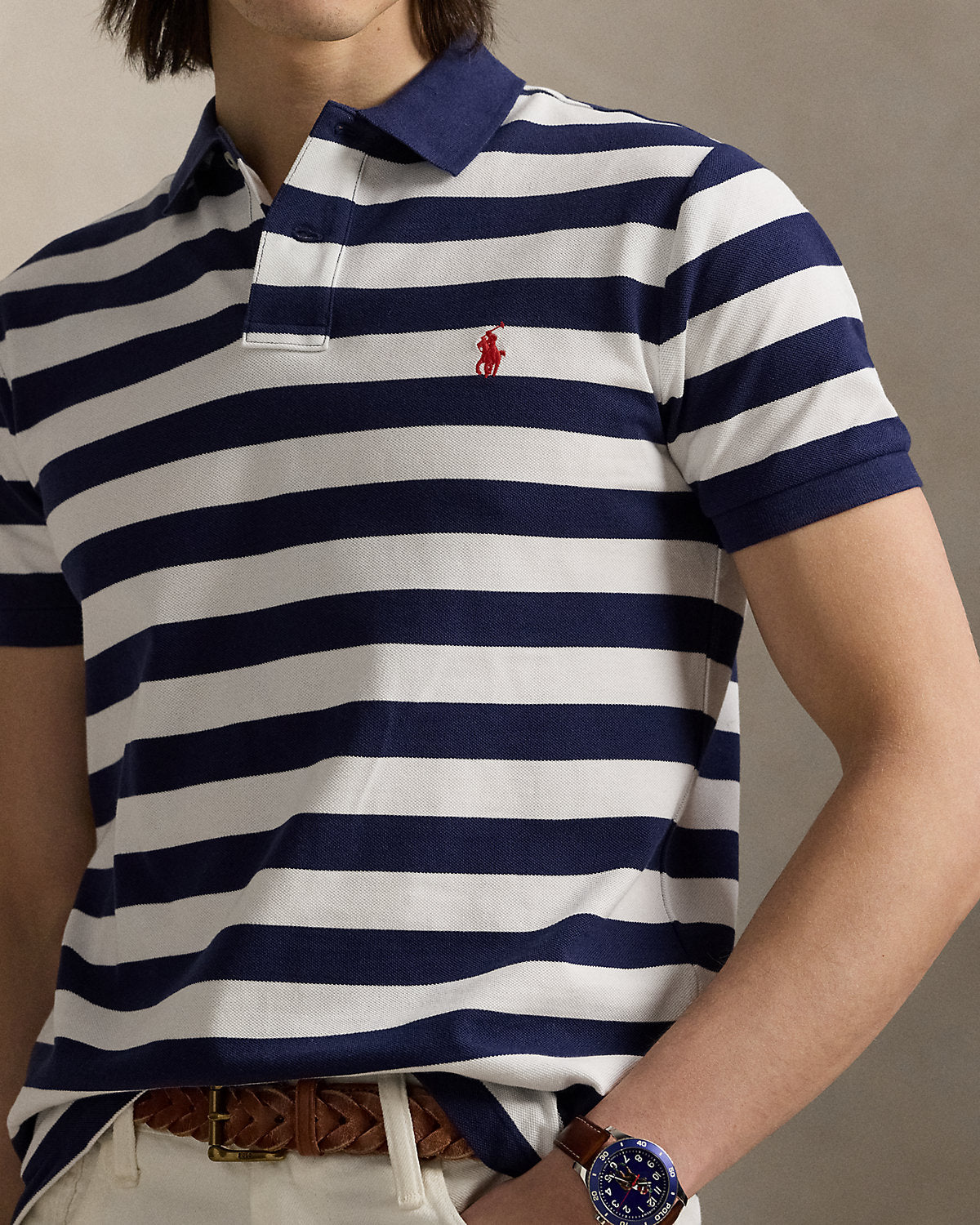 Polo Ralph Lauren Custom Slim Fit Striped Polo Shirt