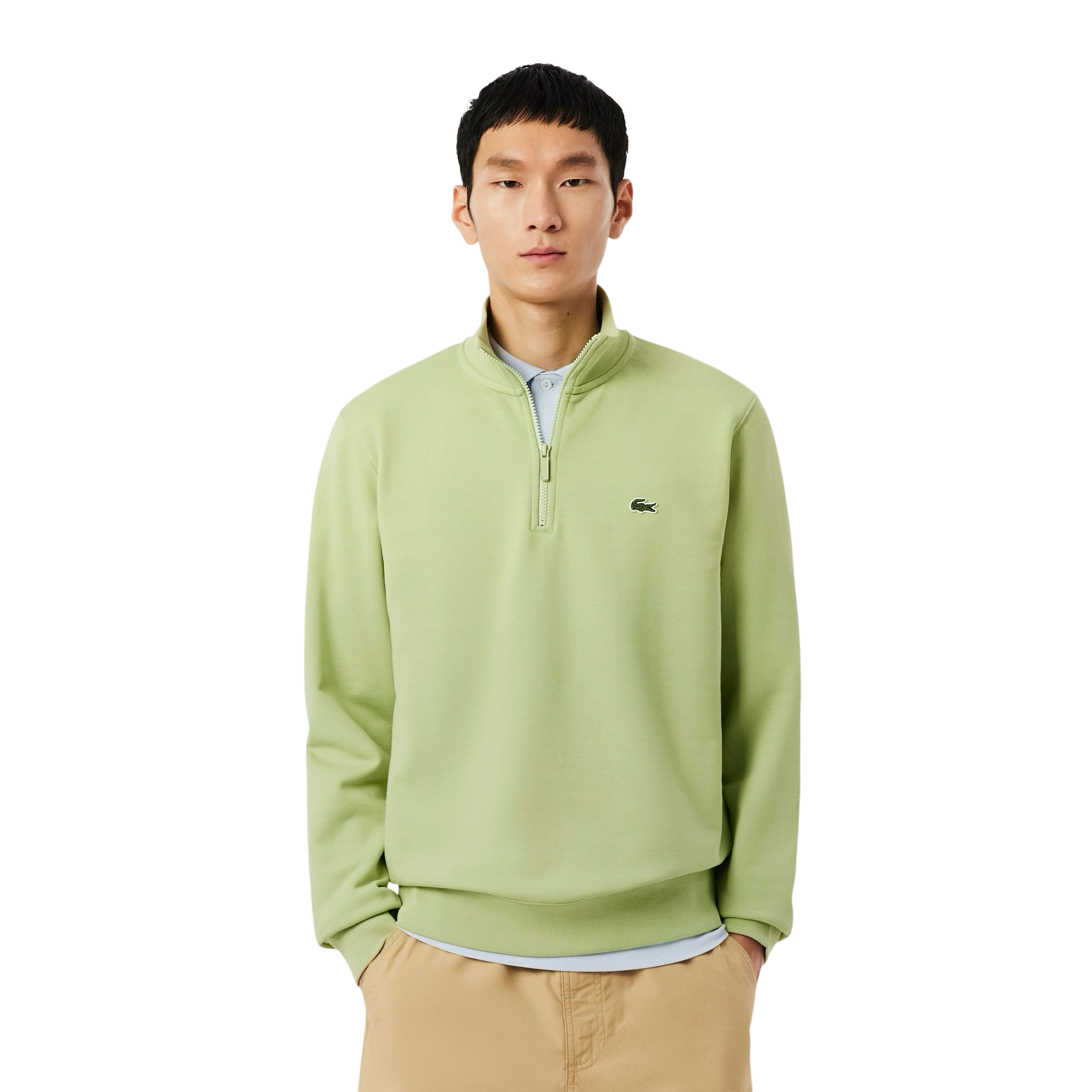 Lacoste High Neck Zipped Fleece Sweatshirt