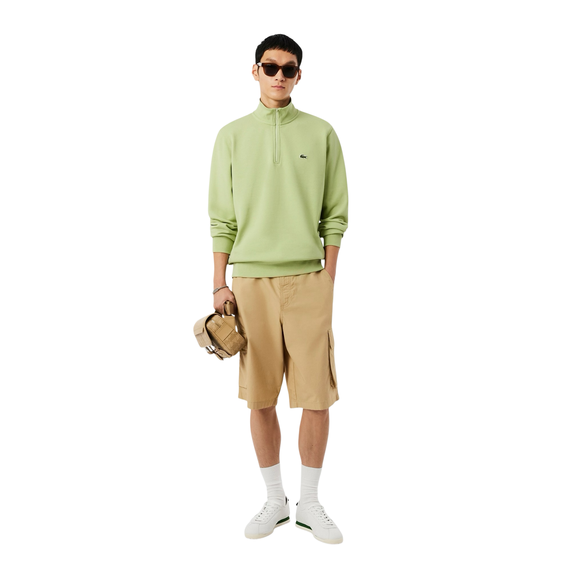 Lacoste High Neck Zipped Fleece Sweatshirt