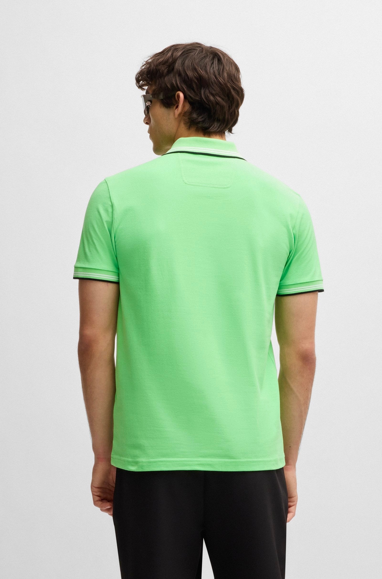 BOSS Paul Slim Fit Stretch Cotton Polo Shirt With Logo Undercollar