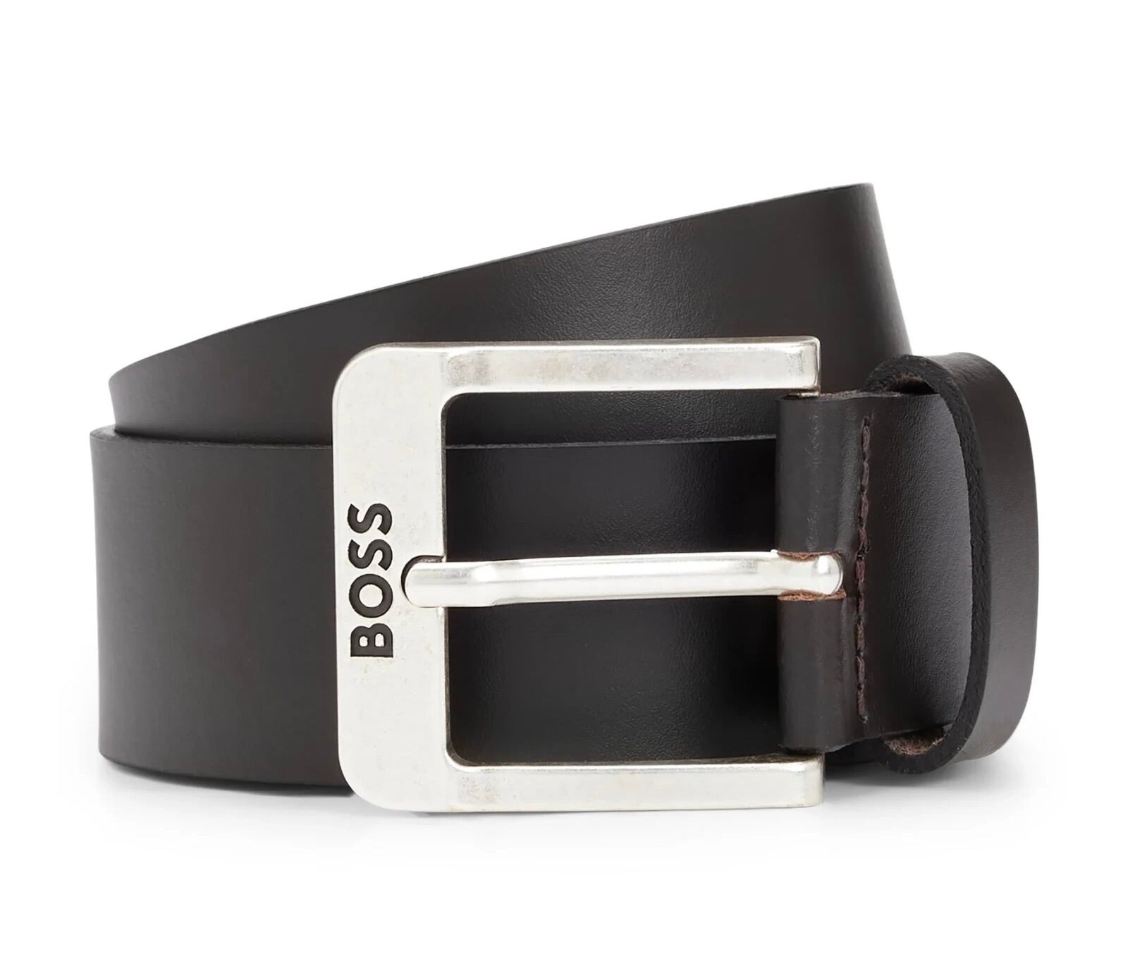 BOSS Jemio_Sz40 Italian-Made Leather Belt With Engraved-Logo Buckle