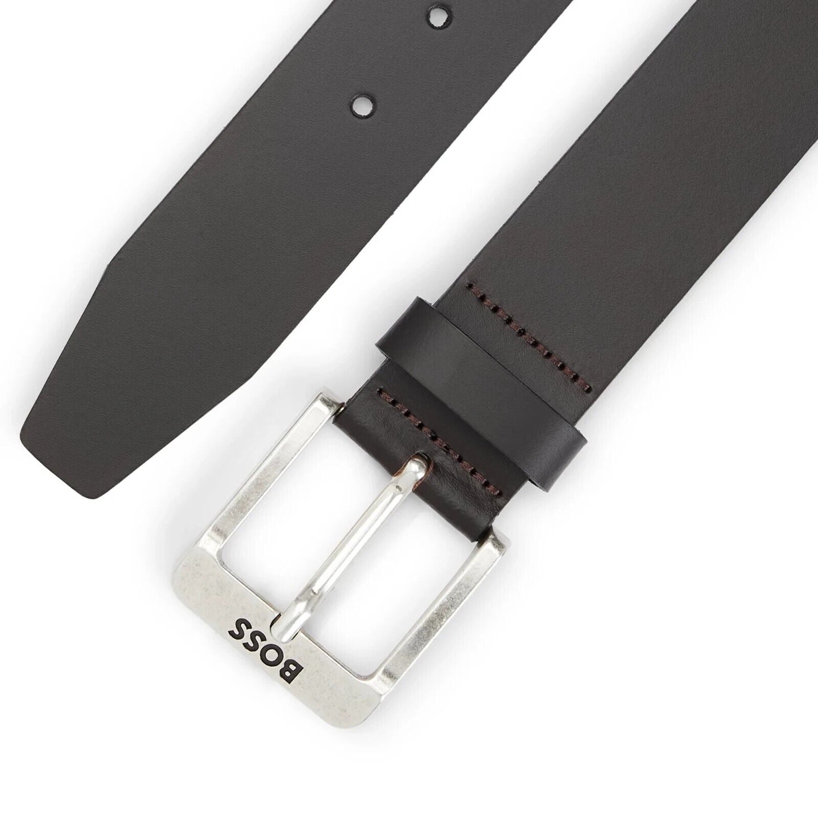 BOSS Jemio_Sz40 Italian-Made Leather Belt With Engraved-Logo Buckle