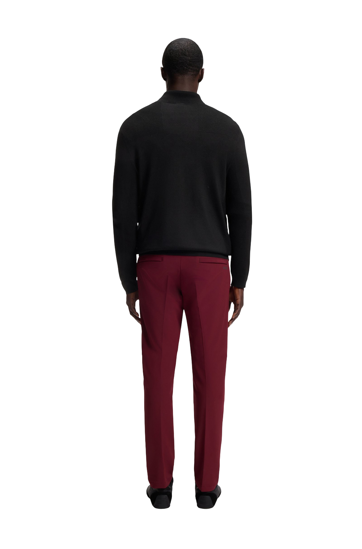 BOSS Momentum-X Zip Neck Virgin Wool Blend Sweater With Logo