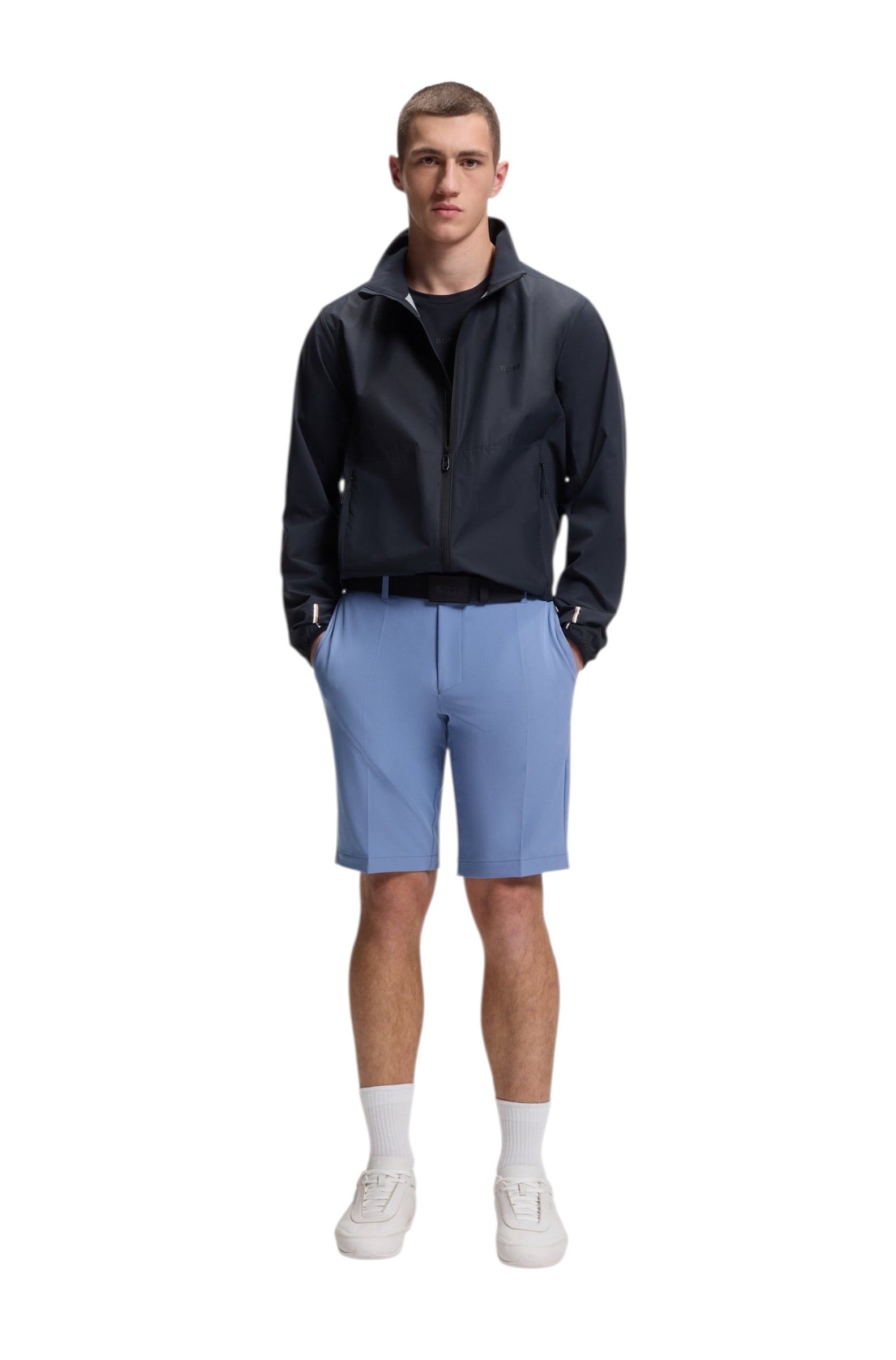 BOSS S Commuter Slim-Fit Shorts In Water-Repellent Stretch Fabric