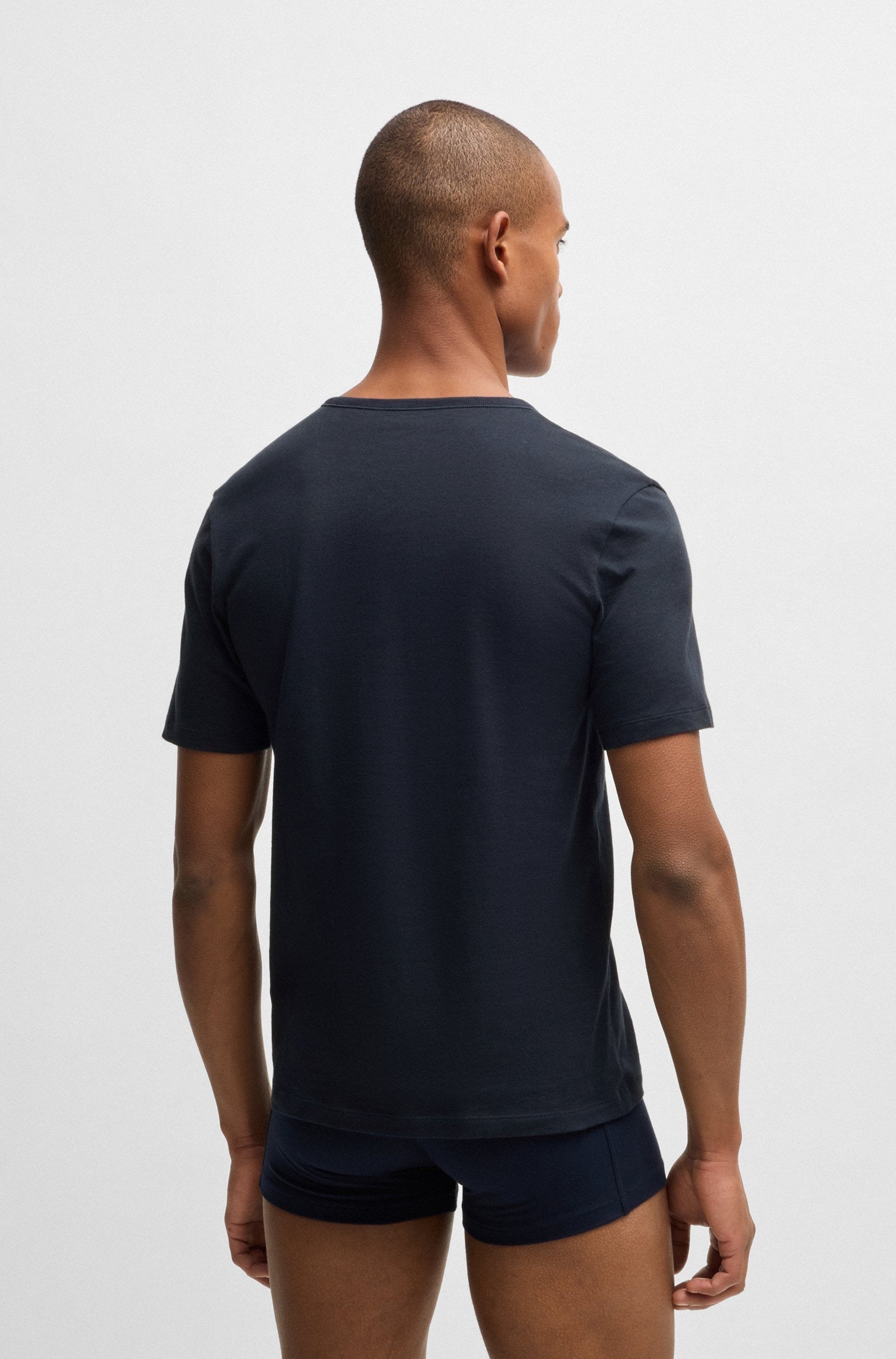 BOSS Three-Pack Of Logo-Embroidered T-Shirts In Cotton