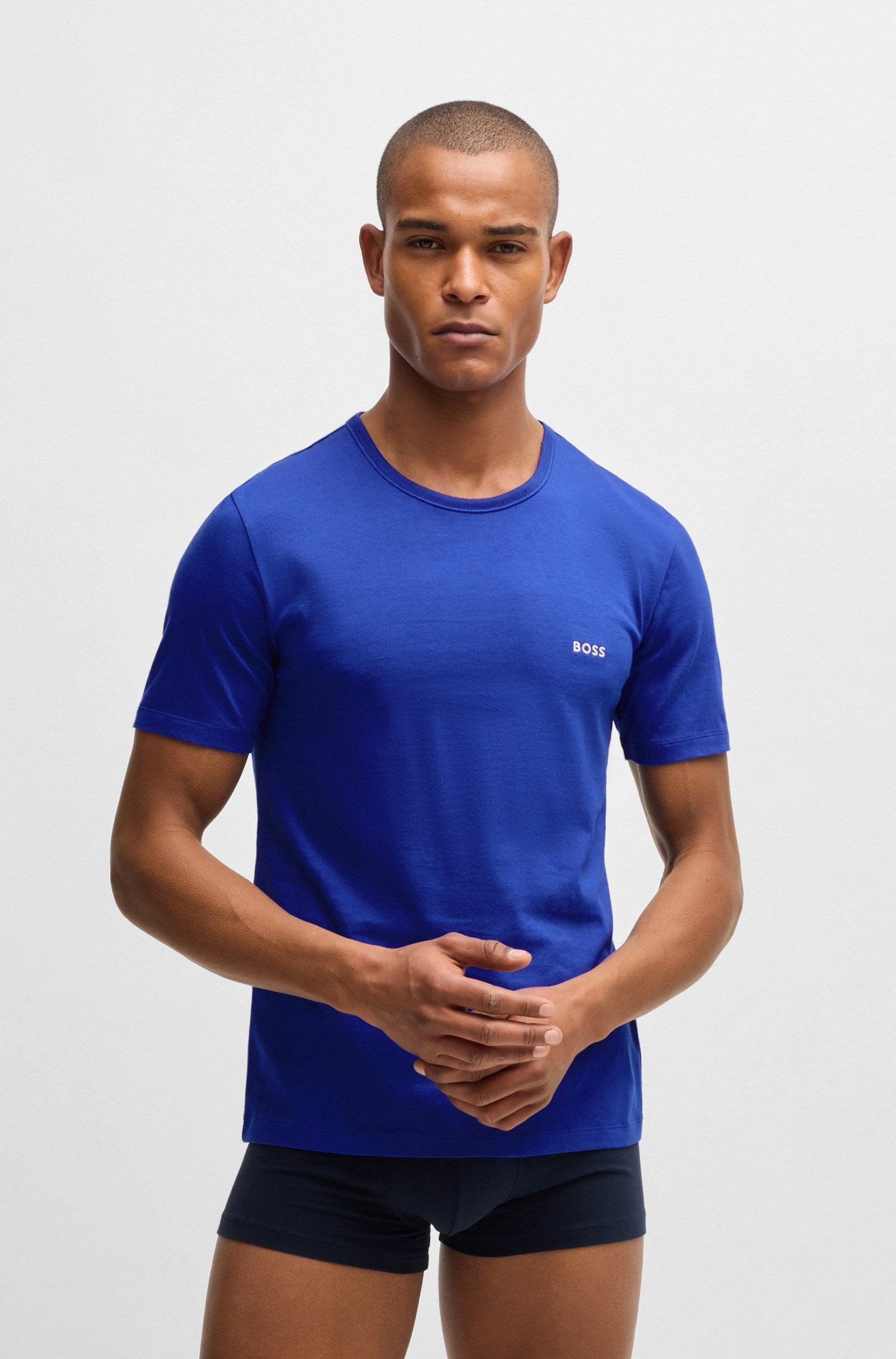 BOSS Three-Pack Of Logo-Embroidered T-Shirts In Cotton
