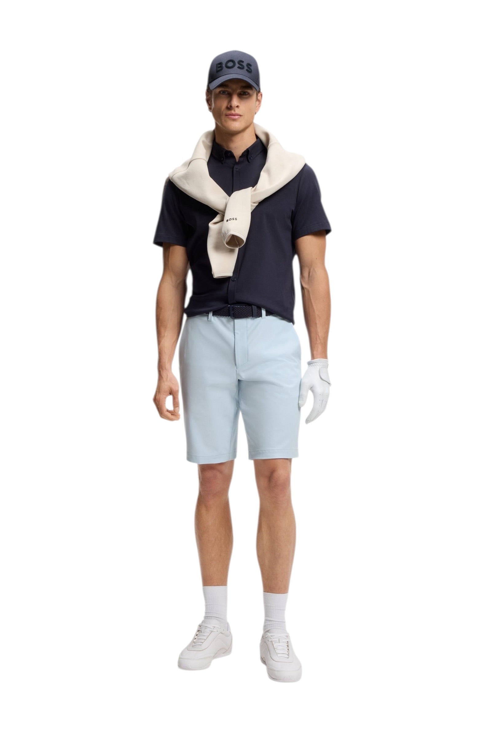BOSS S Commuter Slim-Fit Shorts In Water-Repellent Stretch Fabric