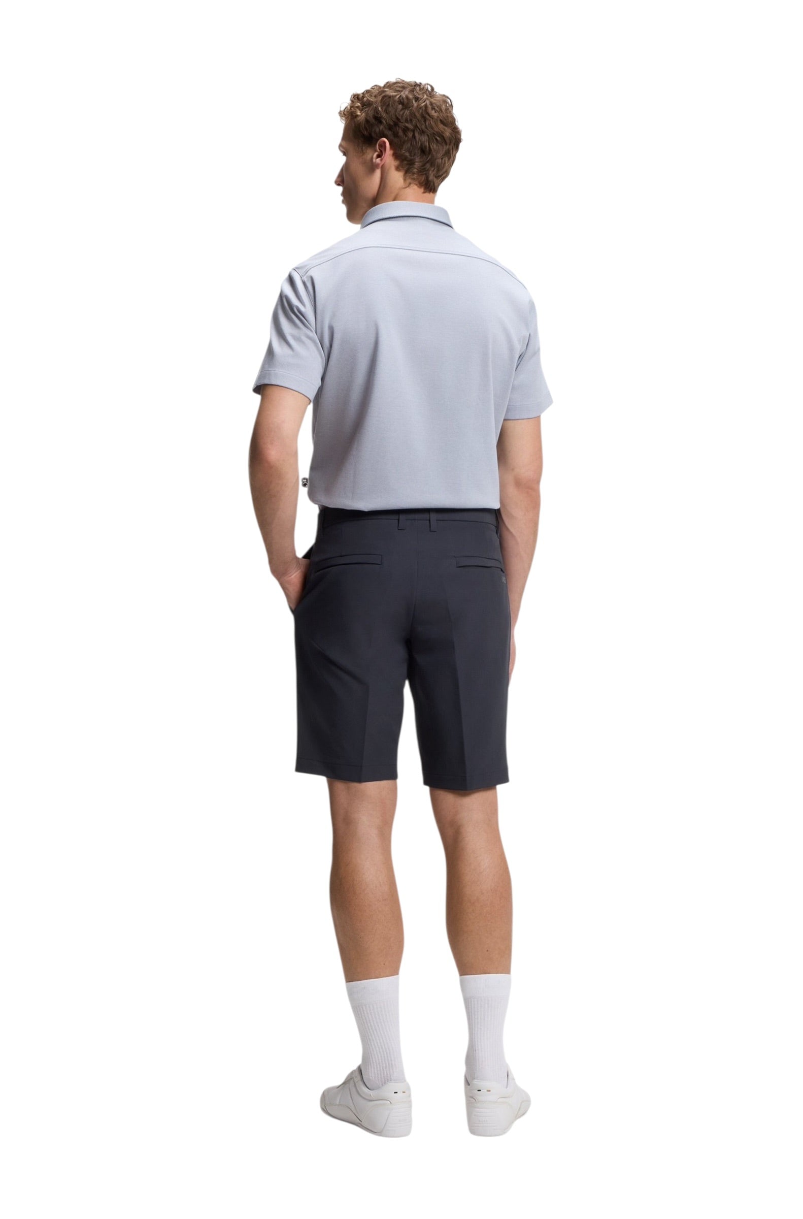 BOSS S Commuter Slim-Fit Shorts In Water-Repellent Stretch Fabric