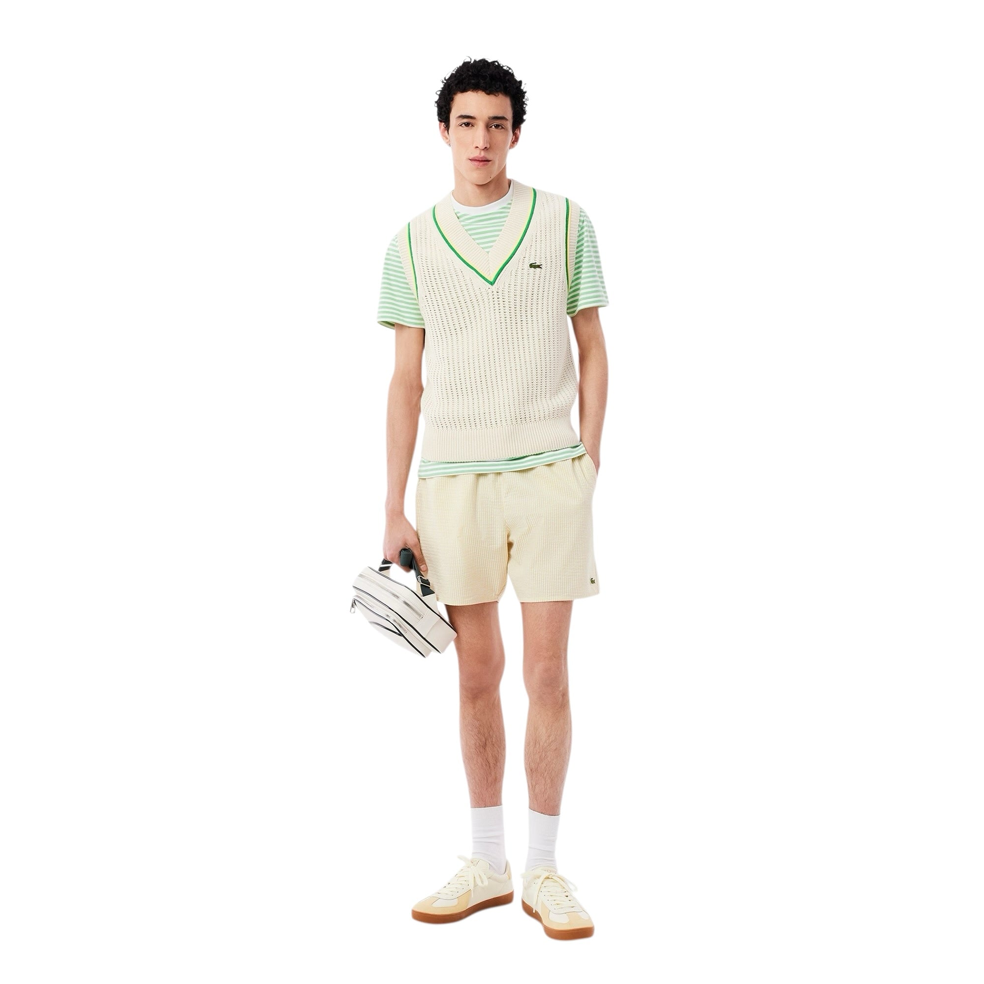 Lacoste Striped Heavy Cotton T-Shirt