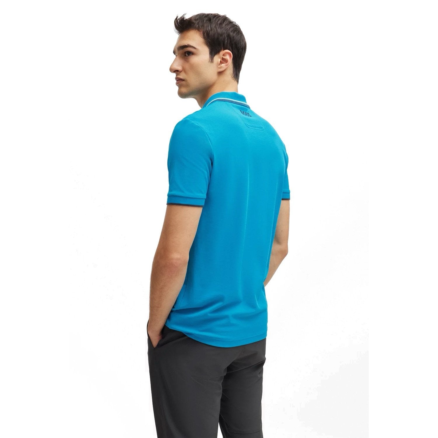 BOSS Paddy Pro Cotton Blend Polo Shirt With Contrast Logos