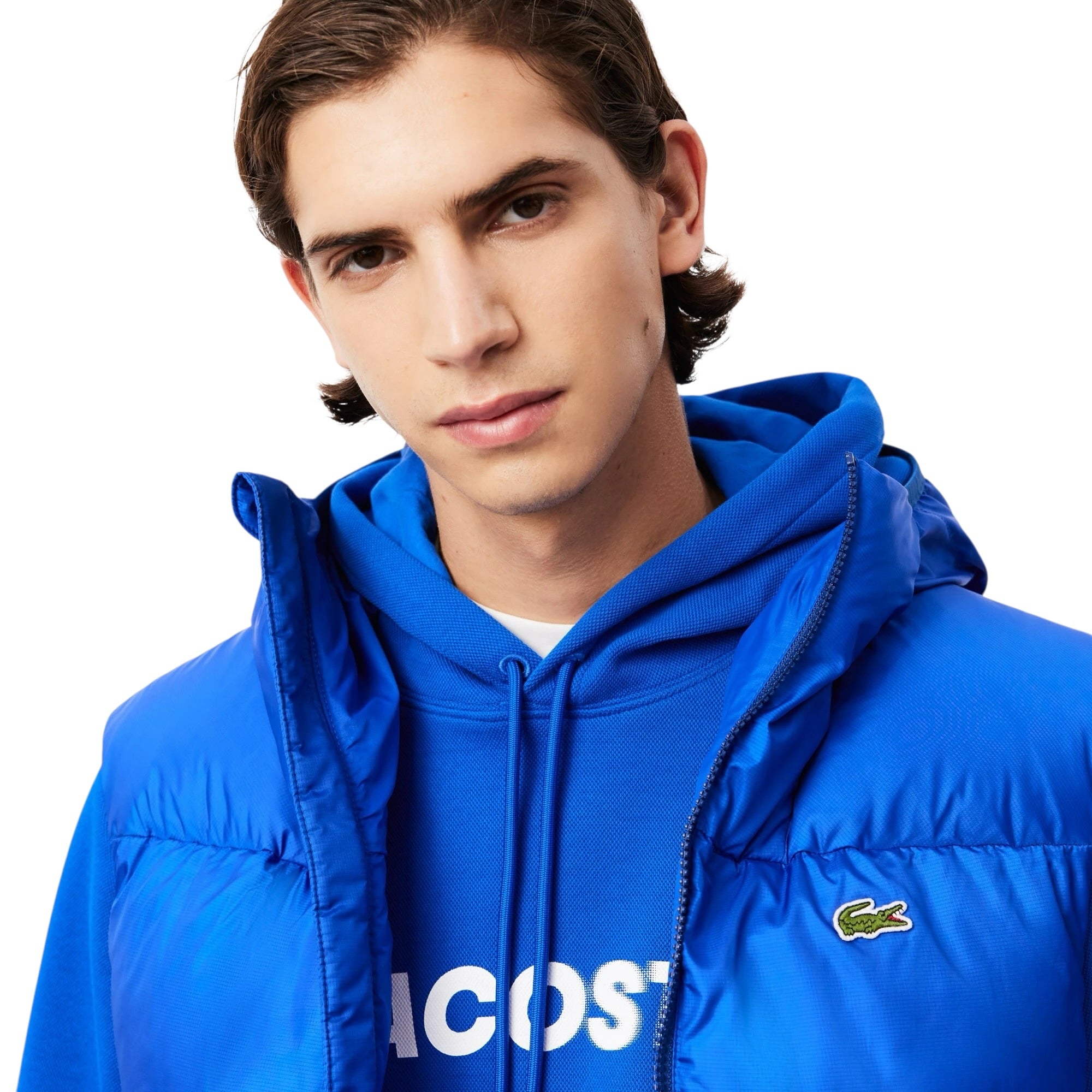 Lacoste Water-Repellent Hooded Puffer Vest