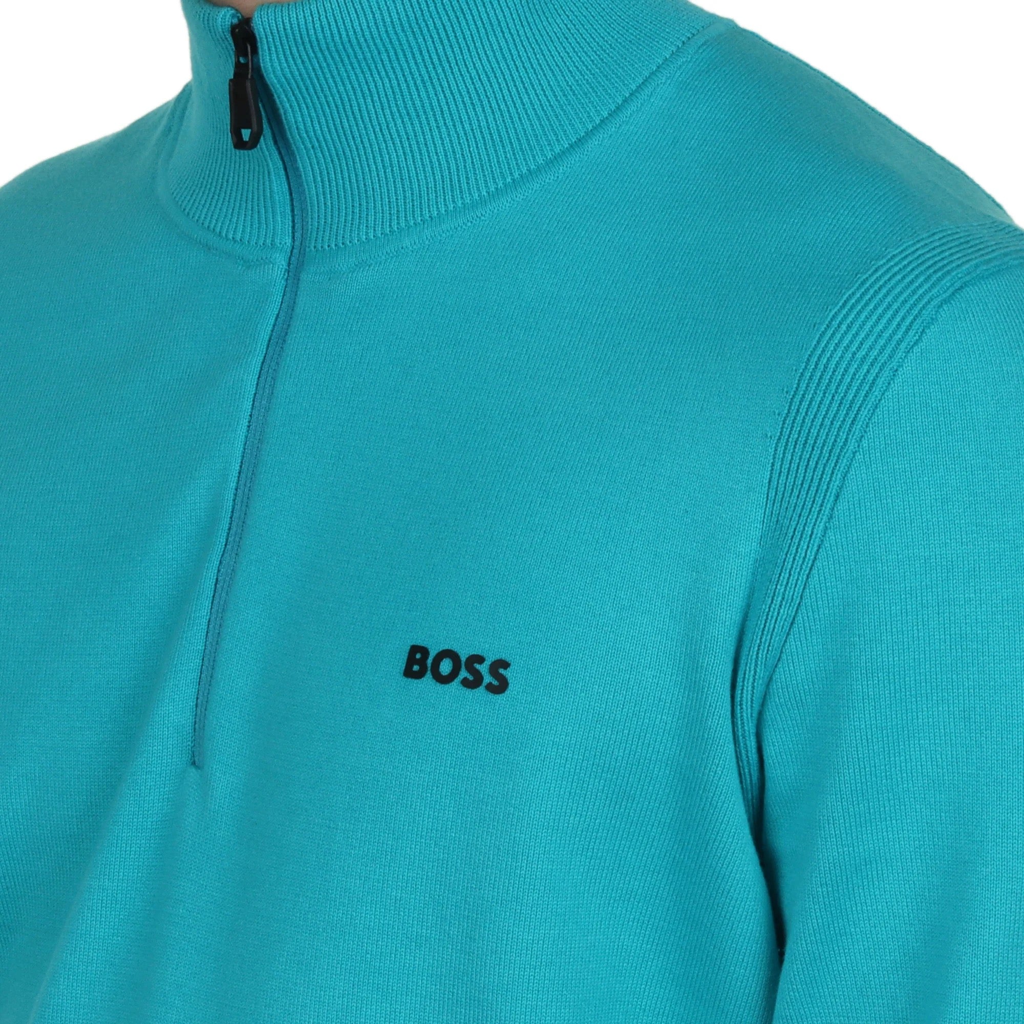 BOSS Ever-X_QZ Cotton Blend Regular Fit Sweater With Logo Print