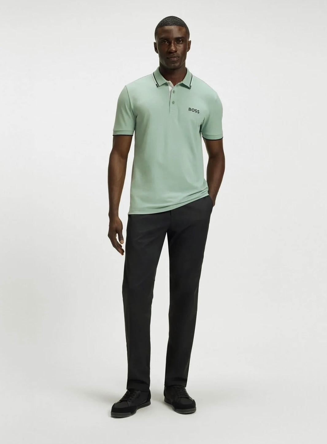 BOSS Paddy Pro Cotton Blend Polo Shirt With Contrast Logos