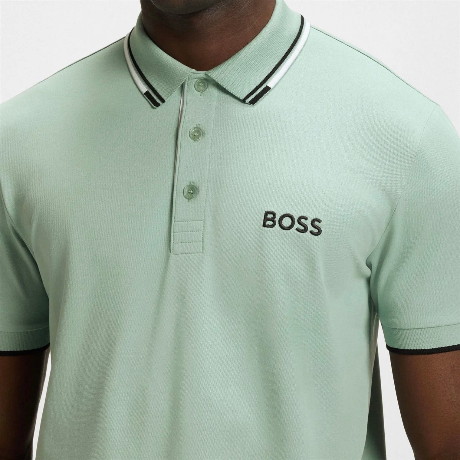 BOSS Paddy Pro Cotton Blend Polo Shirt With Contrast Logos