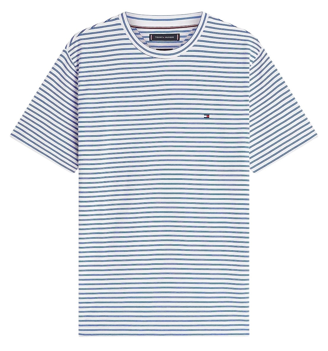 Tommy Hilfiger Stripe Flag Embroidery Crew Neck T-Shirt